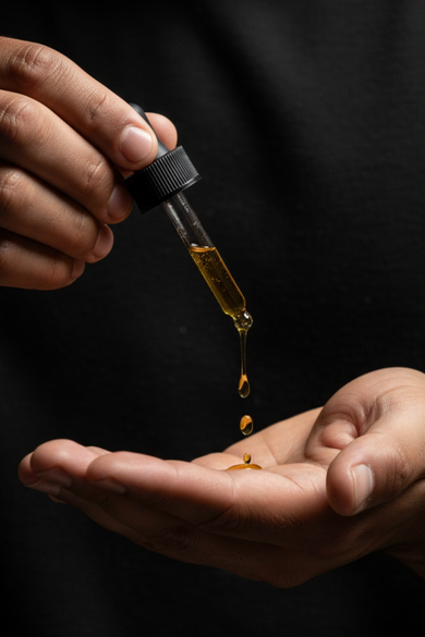 Cole Skincare Beard Oil Dropper in Hand