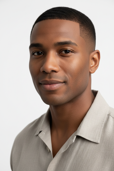Lighter Brown Skin Black Man — Realistic Studio Portrait